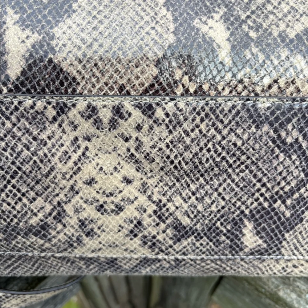 Michael Kors Gray and Tan Snake Print Satchel/Shoulder Bag